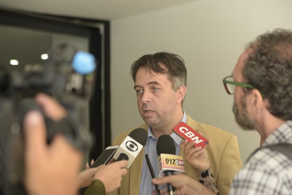 Subsecretário de Vigilância e Proteção à Saúde da SES-MG, Rodrigo Said, durante coletiva de imprensa. Créditos: Marcus Ferreira