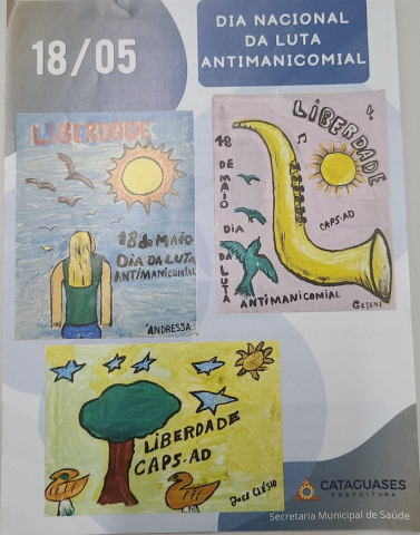 Cartaz elaborado pelos usuários do Caps no município Cataguases 